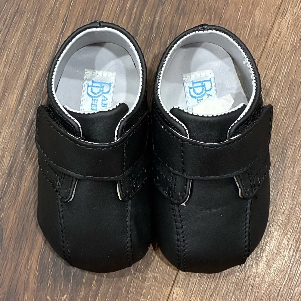 NWT Baby Deer Black Leather Dress Shoes Size 2 Baby